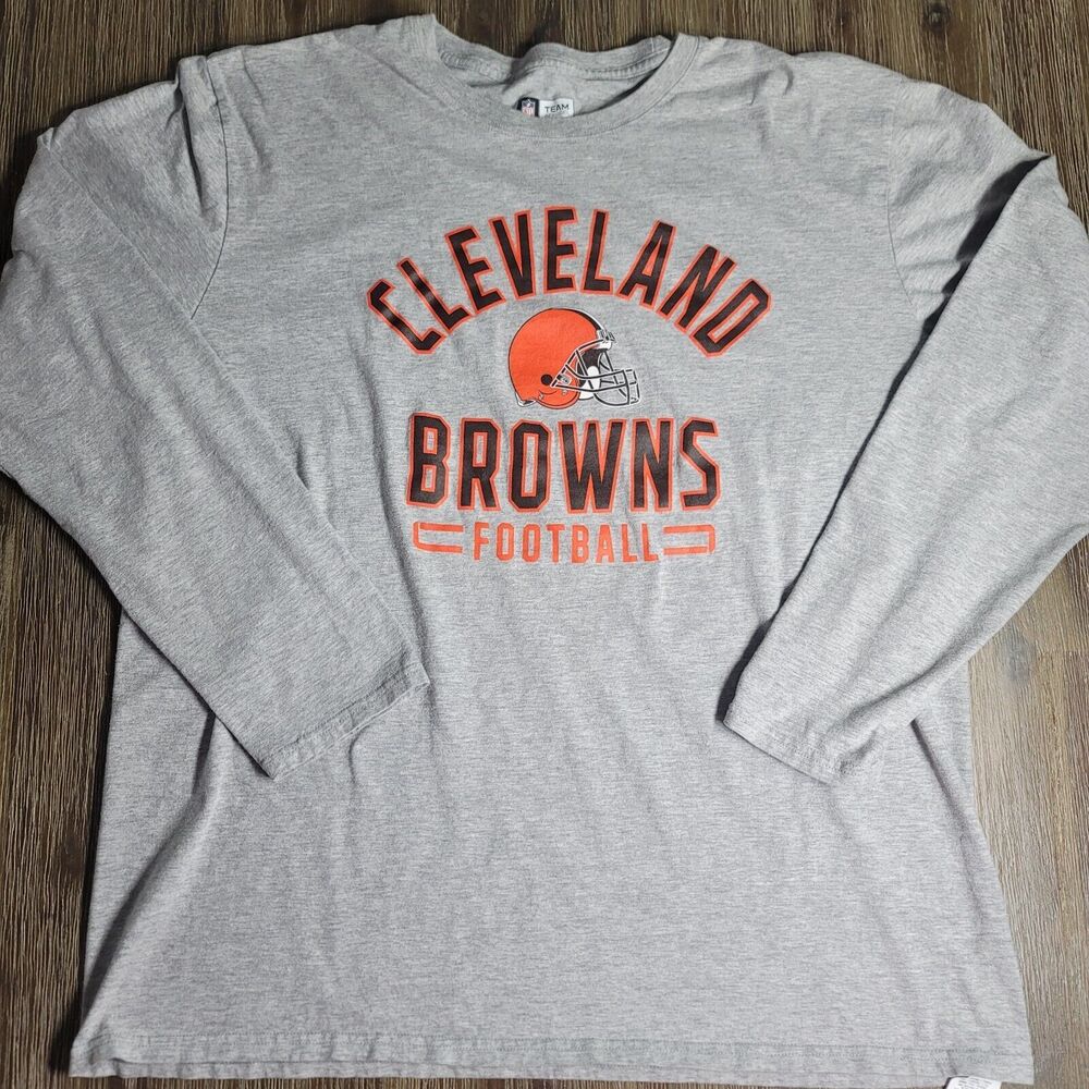 NFL Cleveland Browns Mens Long  Sleeve Gray XL